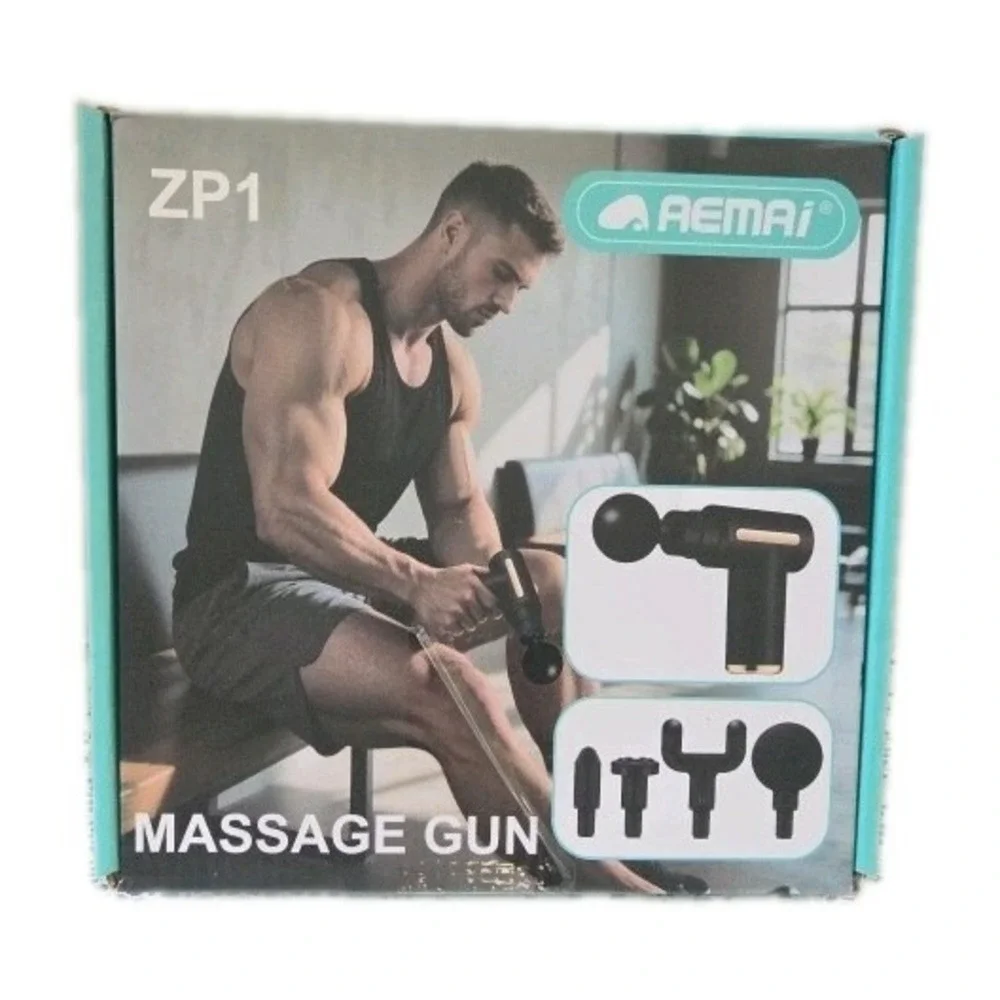AEMAI ZP1 Massage Gun Deep Tissue Fast Recovery 4 Interchangeable Heads New